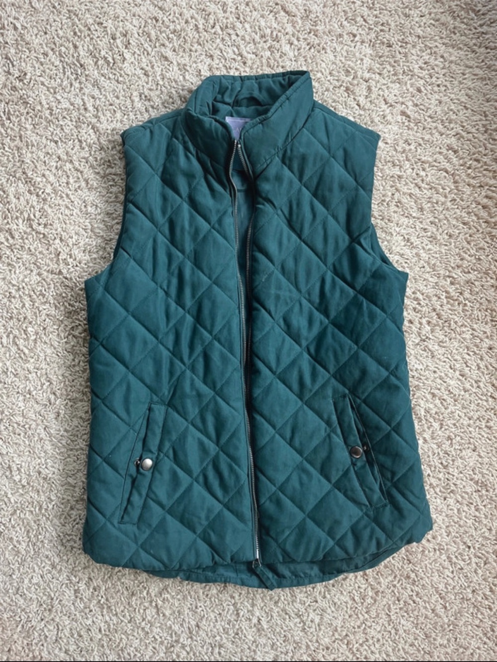 Quilted Sleeveless Vest - Dark Teal